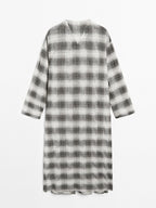 Long check tunic dress