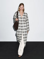 Long check tunic dress