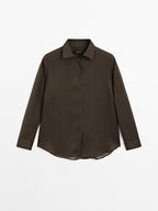 Flowing ramie blend shirt