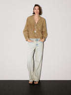 Striped cotton blend shirt