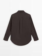 Long 100% cotton poplin shirt