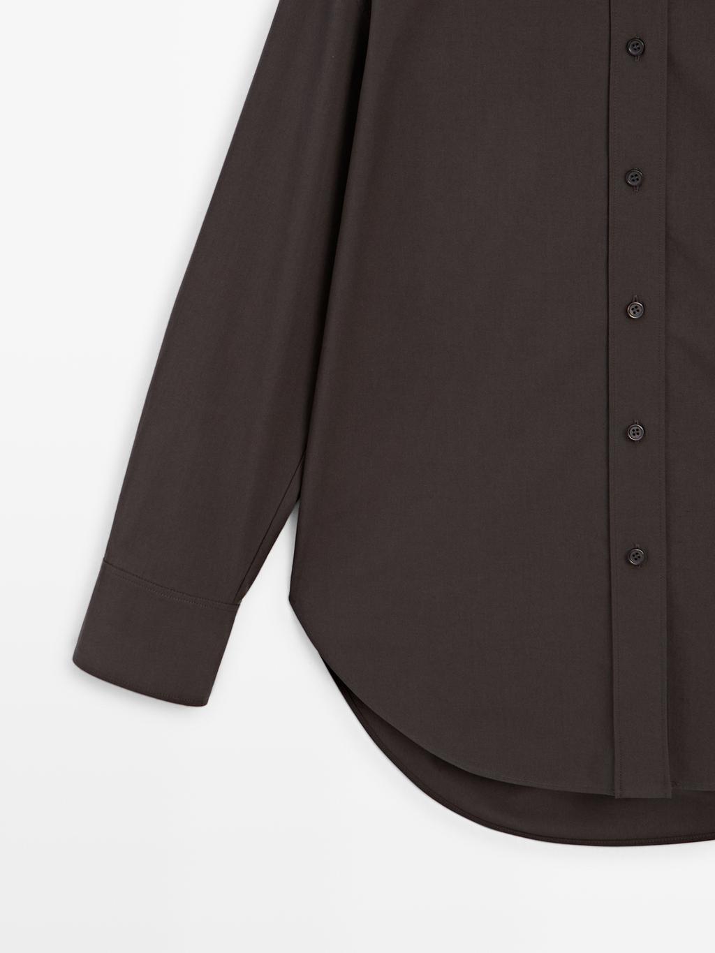 Long 100% cotton poplin shirt