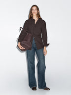 Long 100% cotton poplin shirt