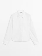 Loose-fitting 100% cotton poplin shirt