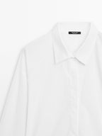 Loose-fitting 100% cotton poplin shirt