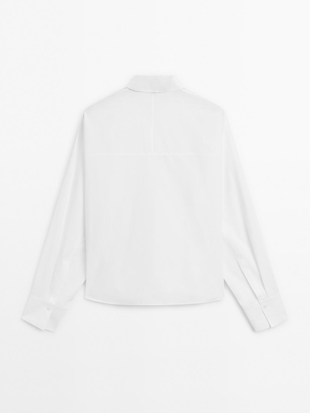 Loose-fitting 100% cotton poplin shirt