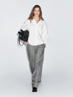 Loose-fitting 100% cotton poplin shirt