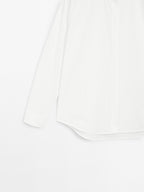 Poplin shirt with hidden buttons