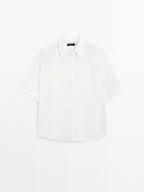 100% linen short sleeve shirt