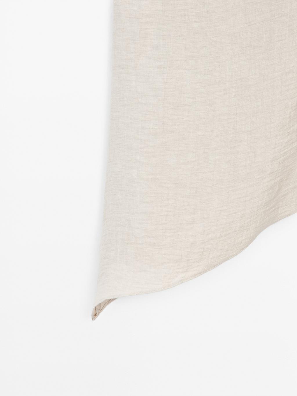 Lightweight asymmetric linen blend top