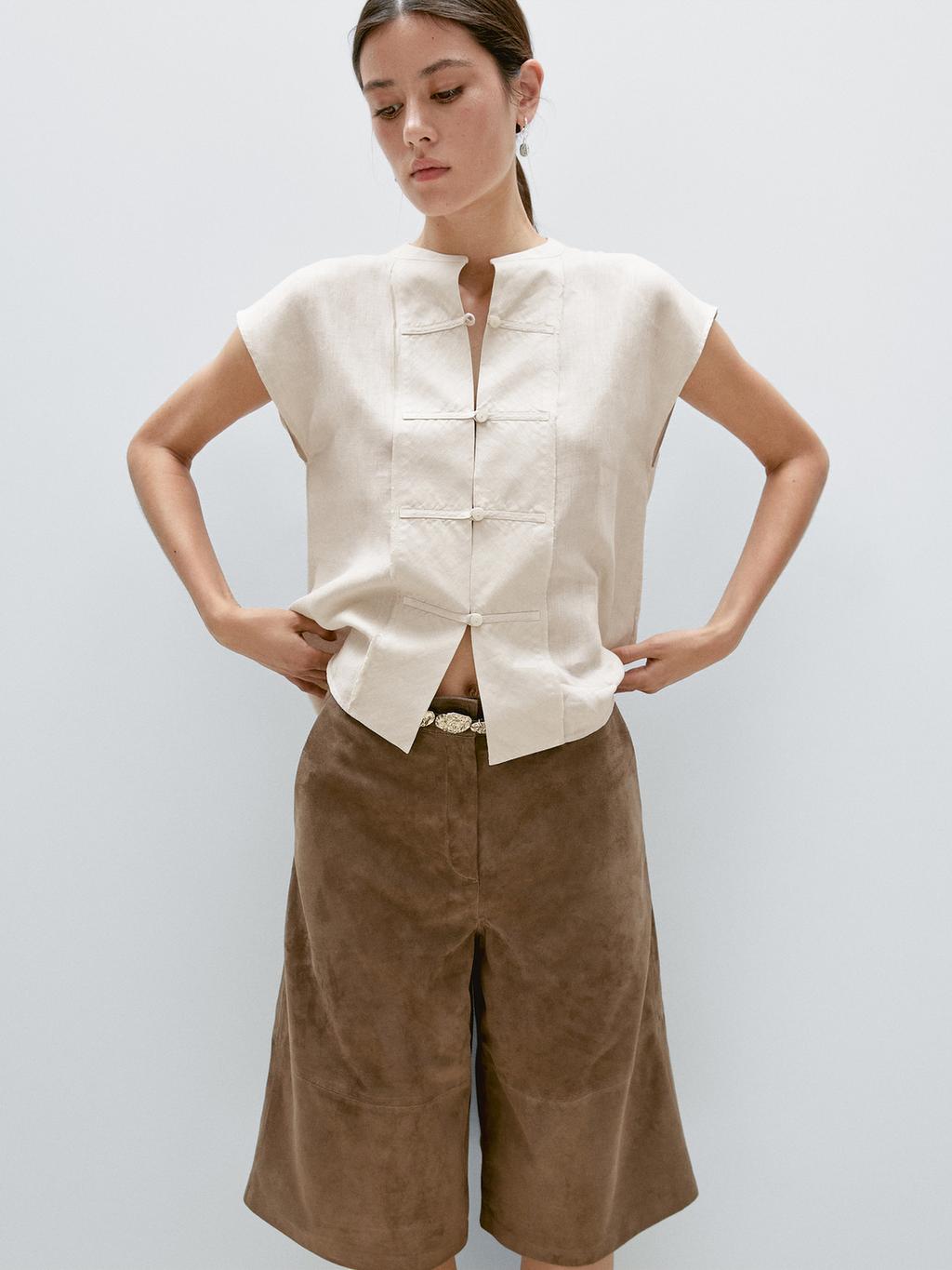 Waistcoat with buttoned chest detail