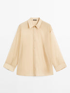 Mulberry silk blend organza shirt