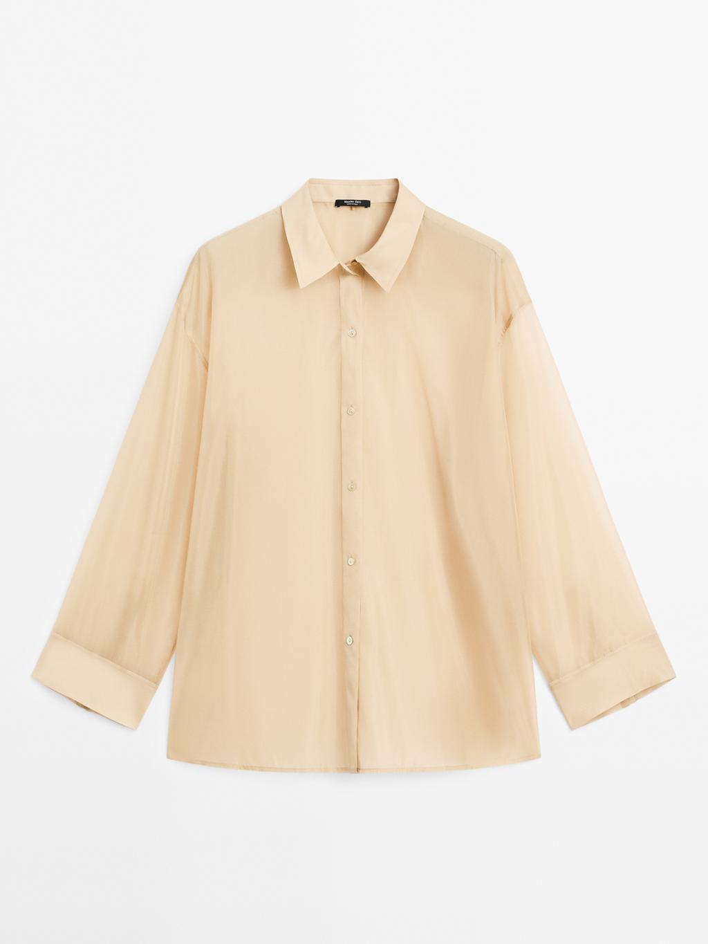 Mulberry silk blend organza shirt