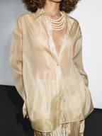 Mulberry silk blend organza shirt