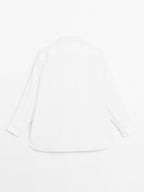 Linen blend shirt with thin pintucks