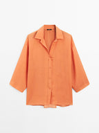 Oversize ramie blend shirt