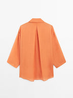 Oversize ramie blend shirt