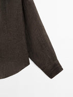 100% linen blouse with chest detail