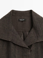 100% linen blouse with chest detail