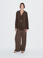 Long shirt with brooch detail