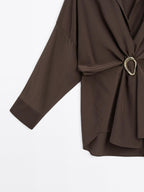 Long shirt with brooch detail