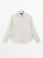 Pinstriped flowing linen shirt