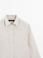 Pinstriped flowing linen shirt