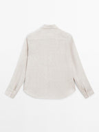 Pinstriped flowing linen shirt