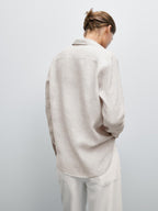 Pinstriped flowing linen shirt