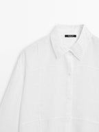 100% linen shirt with embroidered detail