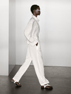 100% linen shirt with embroidered detail