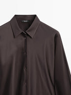 Satin shirt with batwing sleeves