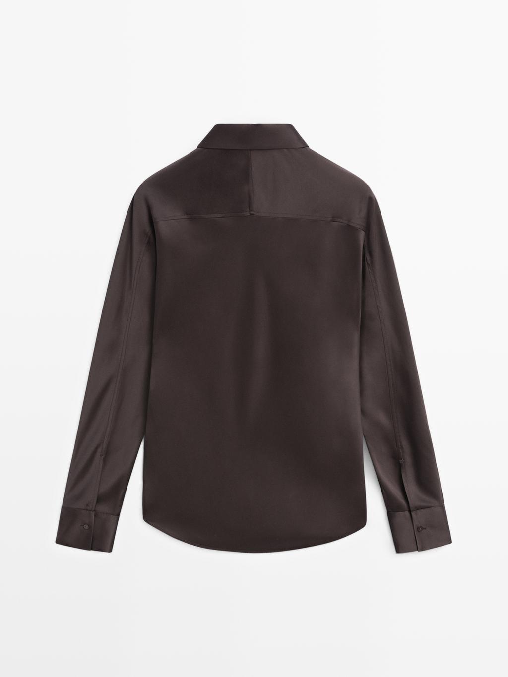 Satin shirt with batwing sleeves