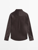 Satin shirt with batwing sleeves