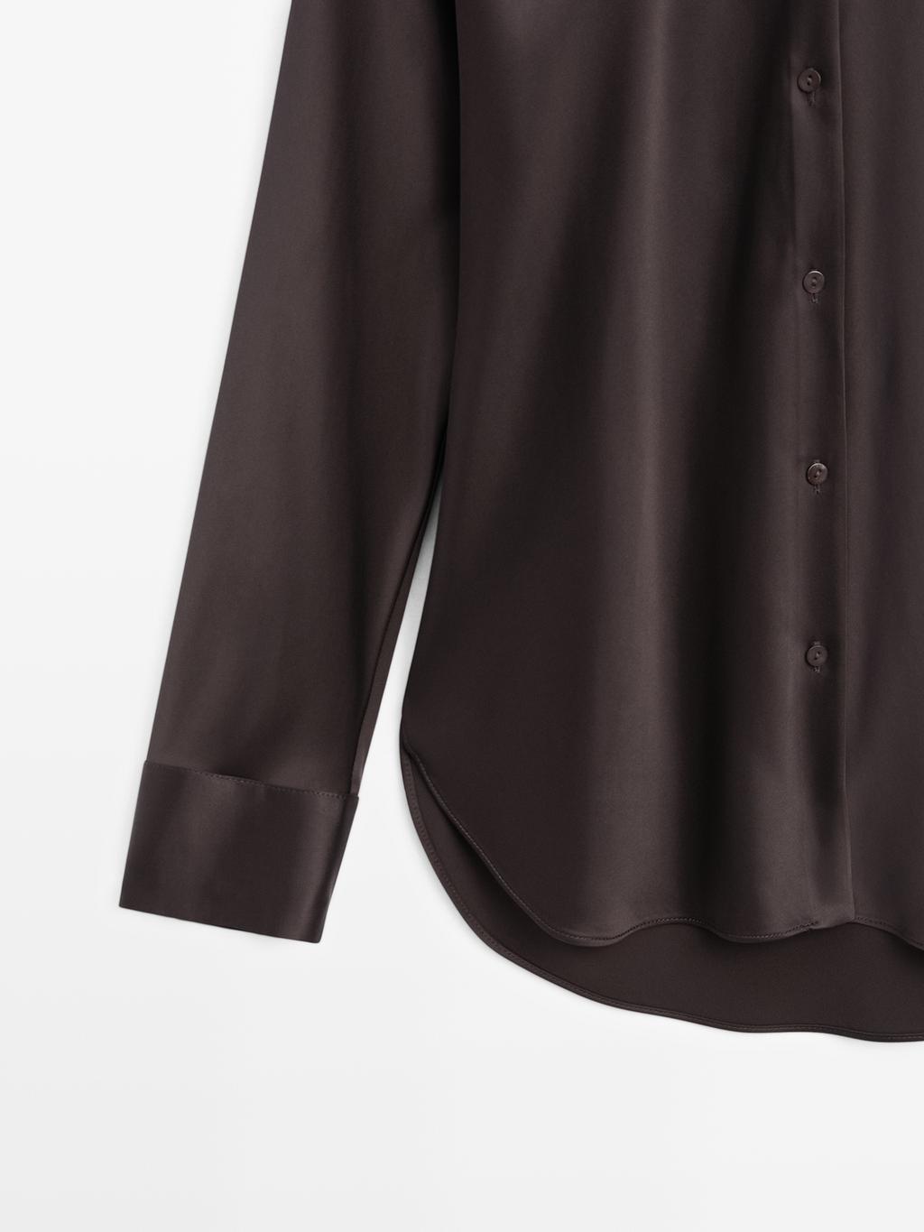 Satin shirt with batwing sleeves
