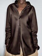 Satin shirt with batwing sleeves