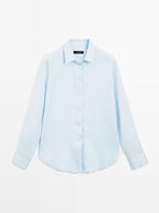 Flowing shirt with shirt collar