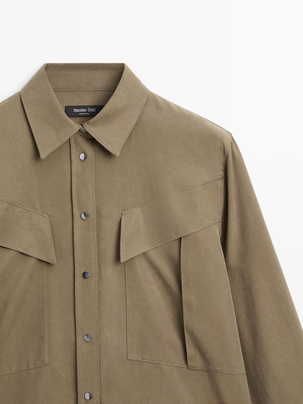 Long shirt with pocket details