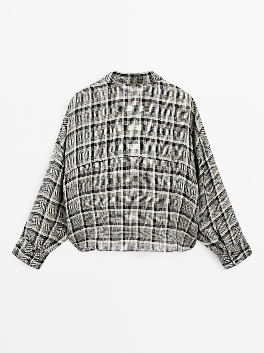 100% linen check shirt