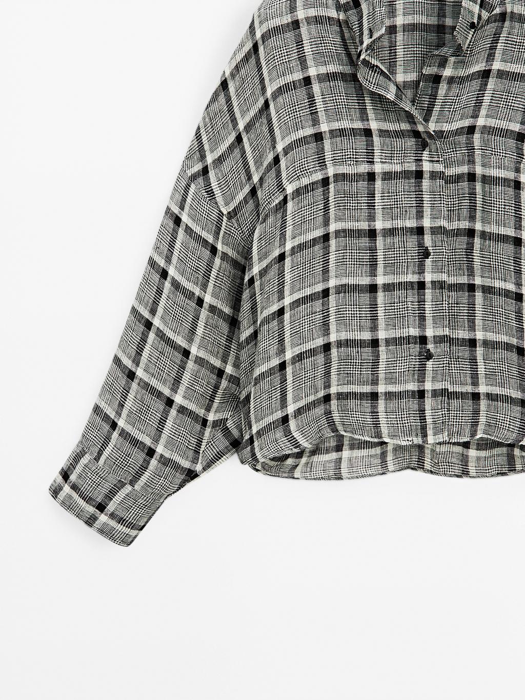 100% linen check shirt