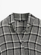 100% linen check shirt