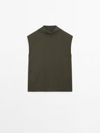 Flowing blouse with draped neck detail