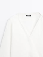 100% cotton surplice blouse