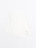 100% cotton surplice blouse