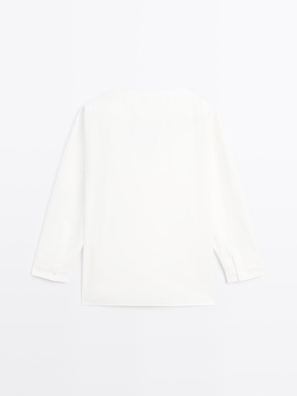 100% cotton surplice blouse