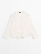 Round-neck shirt with button details