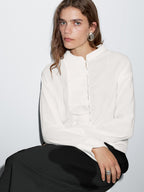 Round-neck shirt with button details