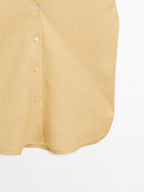 100% linen flowing blouse with open neck