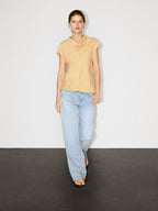 100% linen flowing blouse with open neck