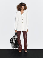 Poplin shirt with golden buttons